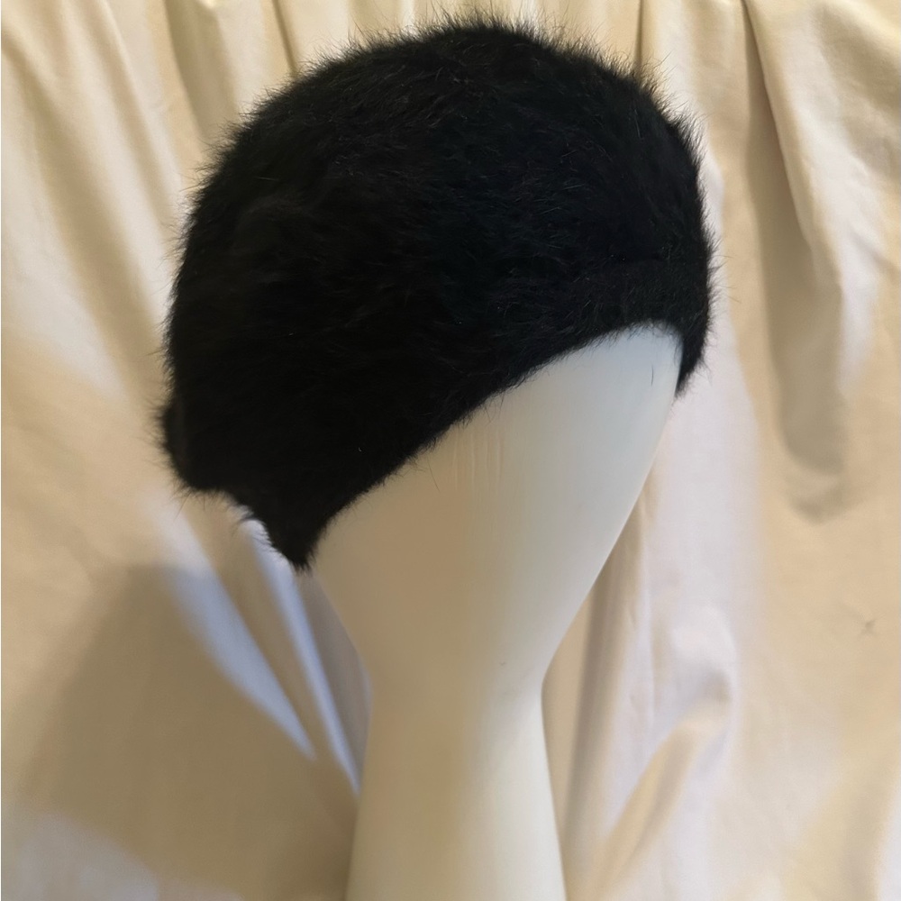Black Rabbit Fur Beret